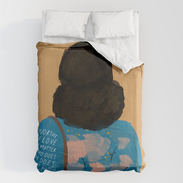 Worthy Of Love No Matter Who Does Or Does Not Notice You. Original Quote By Morgan Harper Nichols Duvet Cover Gallery Image 1