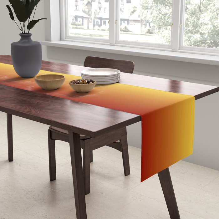 OMBRE RUST YELLOW COLOR Table Runner Gallery Image 2