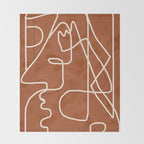 Abstract Face Sketch 4 Throw Blanket Gallery Image 2