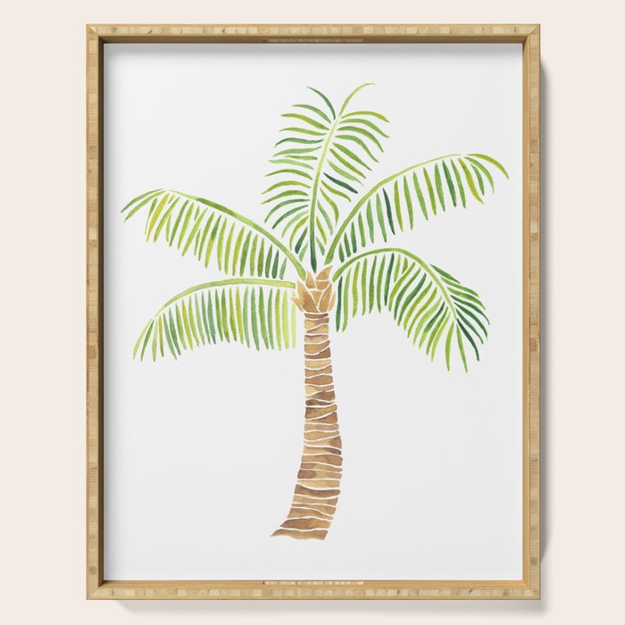 Palm Tree Watercolor Serving Tray Gallery Image 1