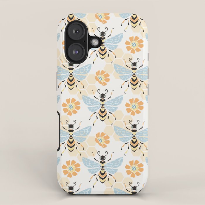 Honey Bee Abstract Pattern iPhone Case Gallery Image 1