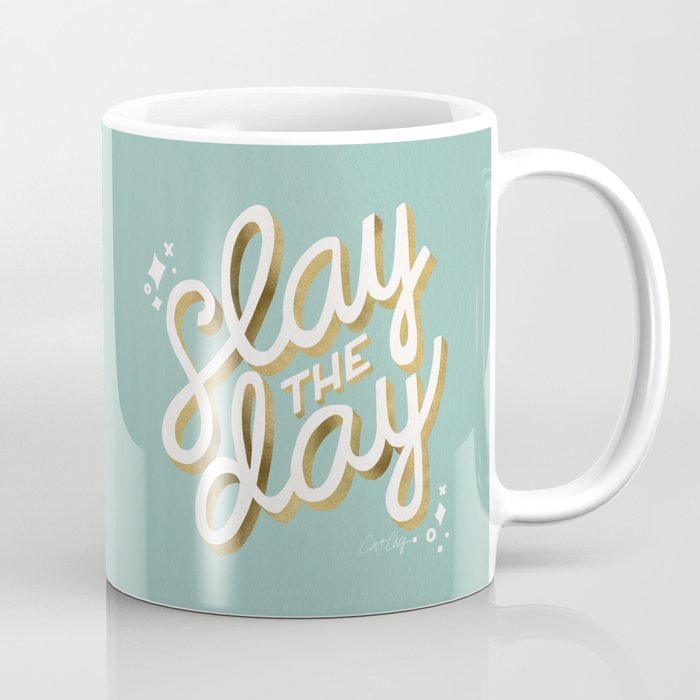 Slay the Day - Mint & Gold Palette Coffee Mug Gallery Image 1
