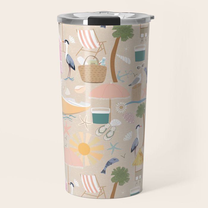 Beach vibe Travel Mug Gallery Image 1