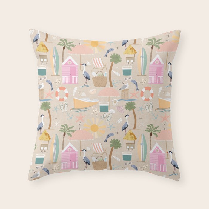 Beach vibe Throw Pillow Gallery Image 6