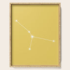 Cancer Zodiac Star Constellation Line Art Soft Yellow Serving Tray Gallery Image 1