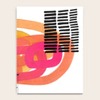 Modern Mid Century Fun Colorful Abstract Minimalist Painting Ombre Yellow Magenta Infinity Circles Notebook Gallery Image 4