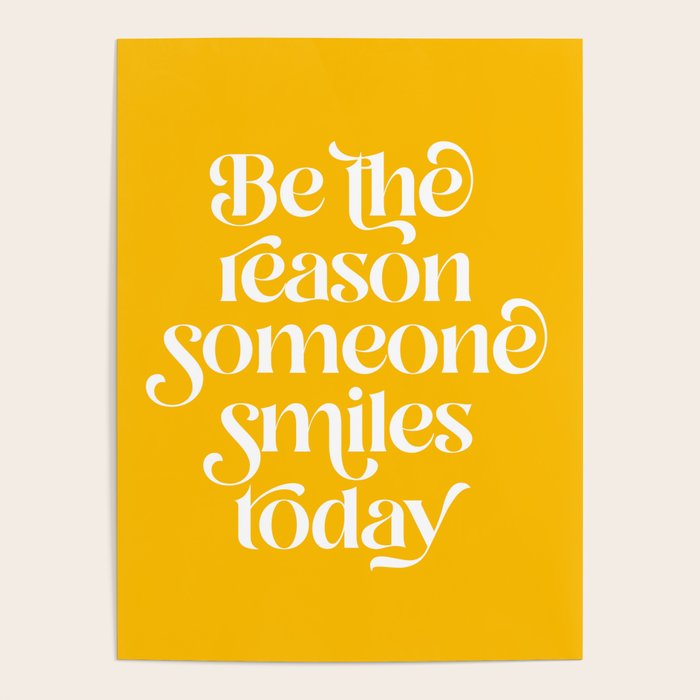 Motivational words smile today yellow Poster Gallery Image 1