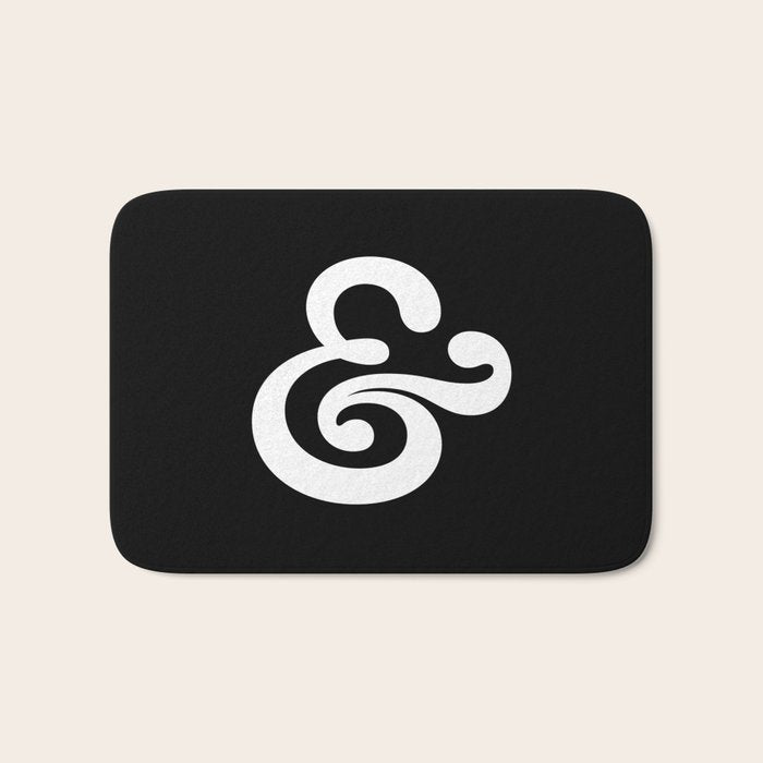 The Ampersand: B&W Edition Bath Mat Gallery Image 1