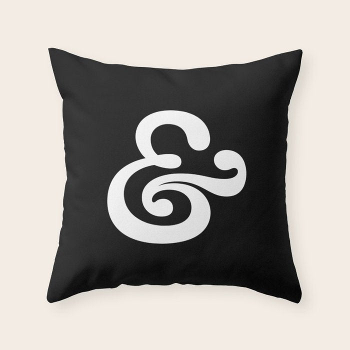 The Ampersand: B&W Edition Throw Pillow Gallery Image 6