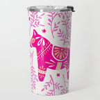 Swedish Dala Horses - Pink Palette Travel Mug Gallery Image 2