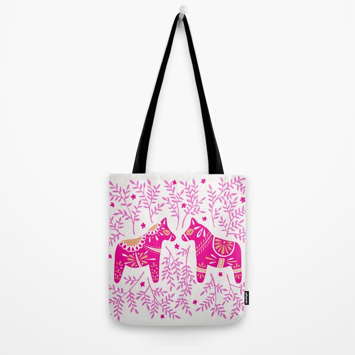 Swedish Dala Horses - Pink Palette Tote Bag Gallery Image 2