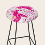 Swedish Dala Horses - Pink Palette Stool Gallery Image 2
