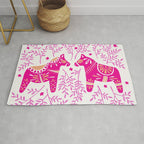 Swedish Dala Horses - Pink Palette Rug Gallery Image 1