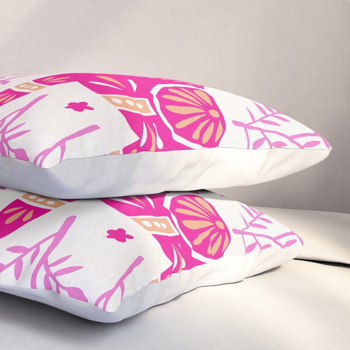 Swedish Dala Horses - Pink Palette Pillow Sham Gallery Image 3