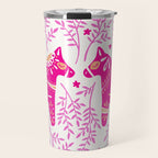 Swedish Dala Horses - Pink Palette Travel Mug Gallery Image 1
