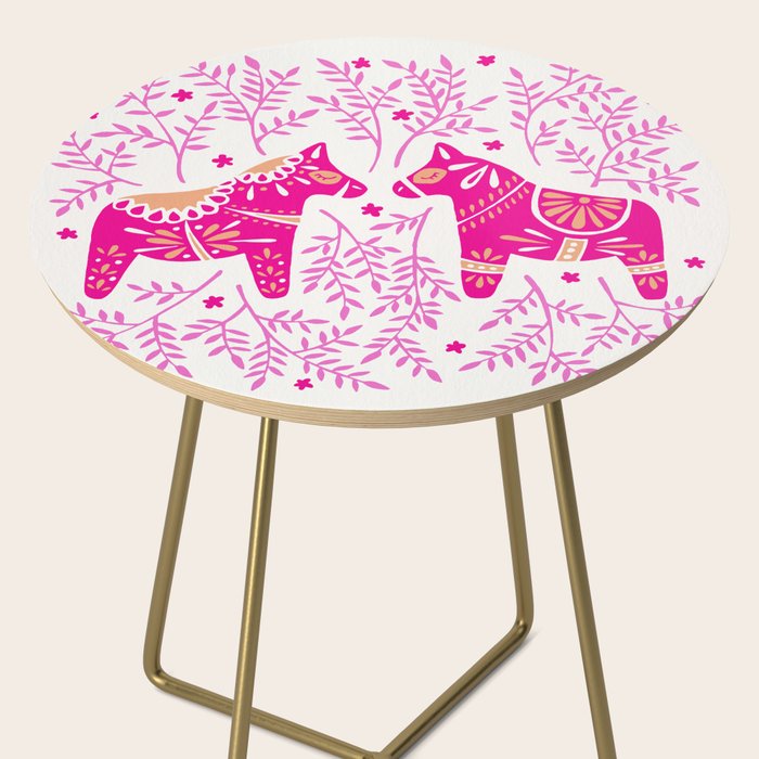 Swedish Dala Horses - Pink Palette Side Table Gallery Image 2