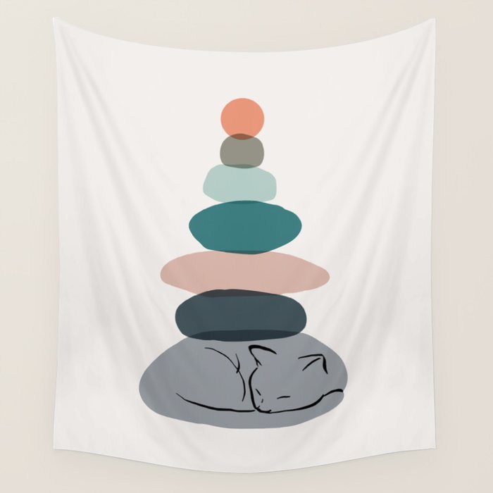 Cat Landscape 58 Wall Tapestry Gallery Image 4