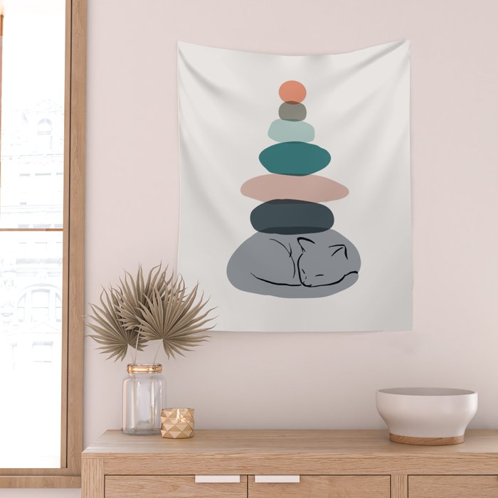 Cat Landscape 58 Wall Tapestry Gallery Image 2