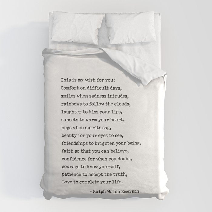 My Wish For You, Ralph Waldo Emerson Quote.  Duvet Cover Gallery Image 6