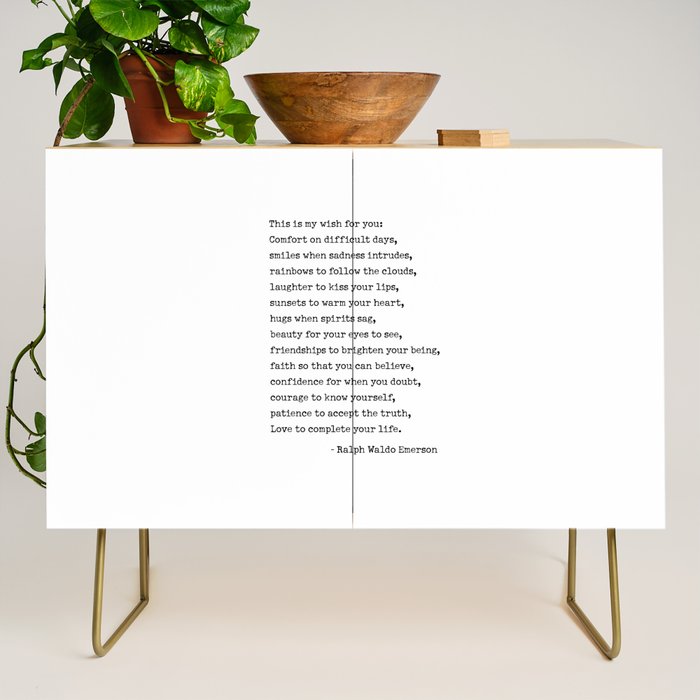 My Wish For You, Ralph Waldo Emerson Quote.  Credenza Gallery Image 1