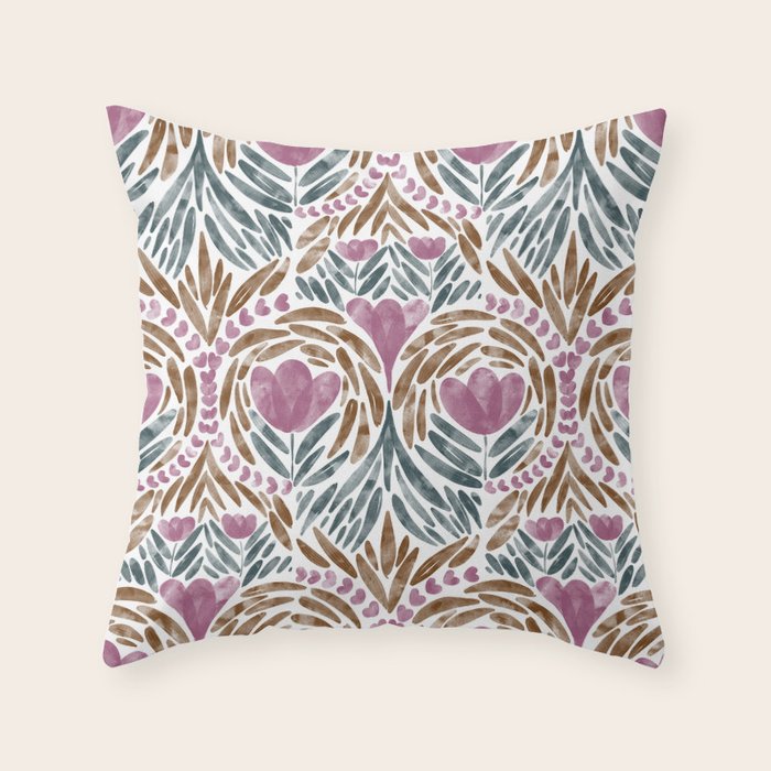 Floral Rhythm Botanic Throw Pillow Gallery Image 1
