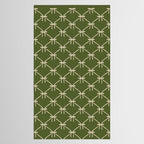 Bows & Ribbons Pattern XXII Dark Olive Green Tablecloth Gallery Image 2