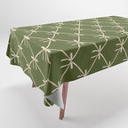 Bows & Ribbons Pattern XXII Dark Olive Green Tablecloth Gallery Image 1