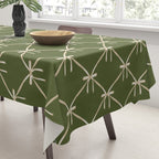 Bows & Ribbons Pattern XXII Dark Olive Green Tablecloth Gallery Image 3
