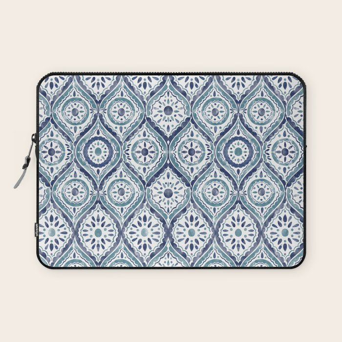 Azure Medallion Motif Laptop Sleeve Gallery Image 1