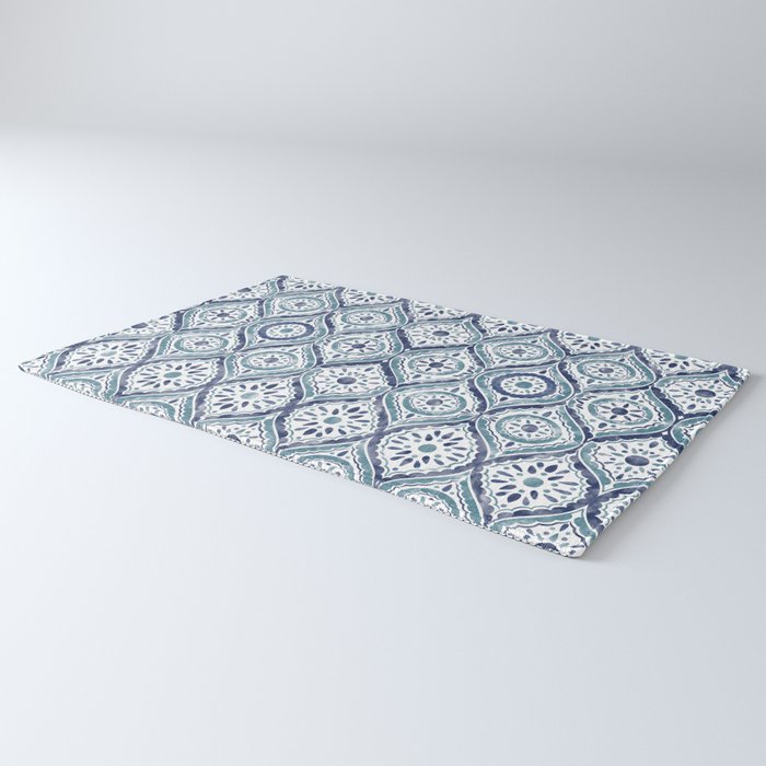 Azure Medallion Motif Rug Gallery Image 3
