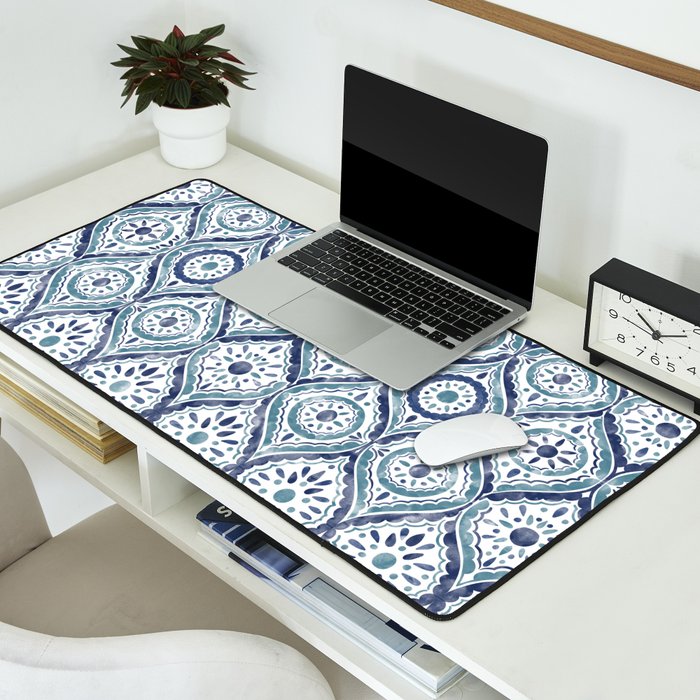 Azure Medallion Motif Desk Mat Gallery Image 2