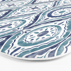 Azure Medallion Motif Bath Mat Gallery Image 3