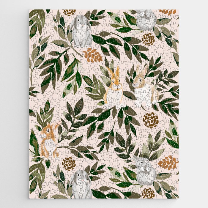 Rabbits in the green forest Jigsaw Puzzle