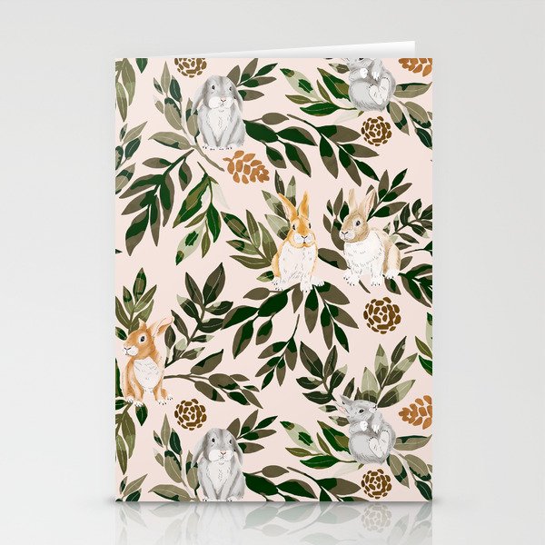 Rabbits in the green forest Stationery Card Gallery Image 1