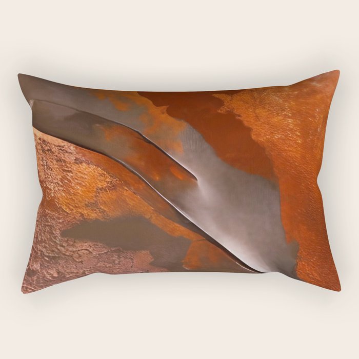 Rust and Metal Japandi Art Rectangular Pillow Gallery Image 1