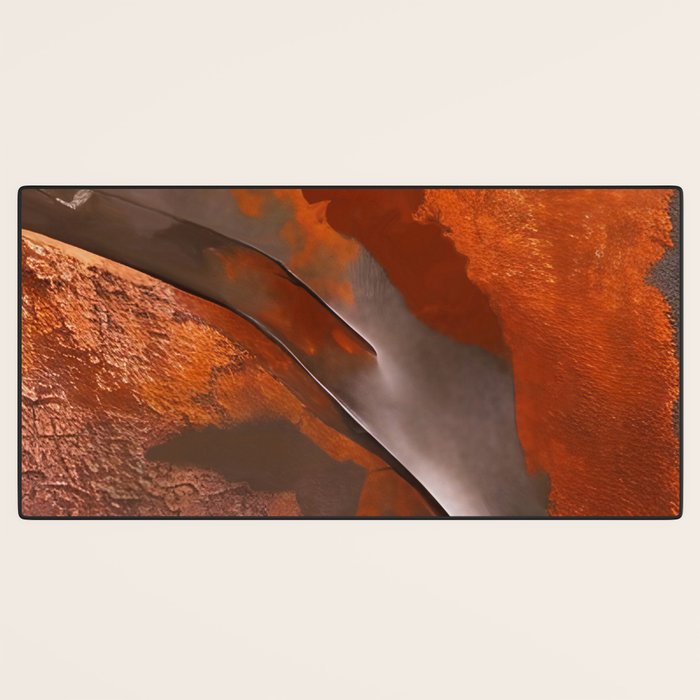 Rust and Metal Japandi Art Desk Mat Gallery Image 3