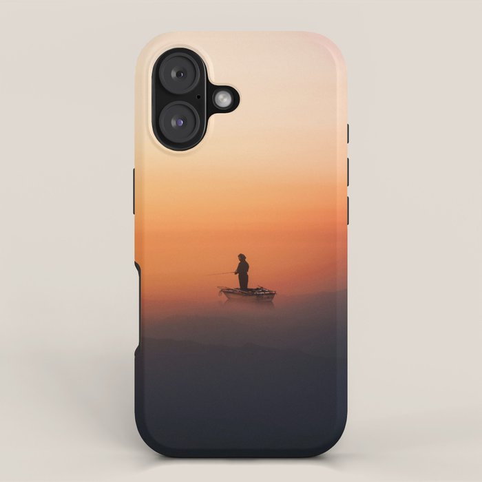 Fishing In The Clouds (Surreal Collage) iPhone Case Gallery Image 1