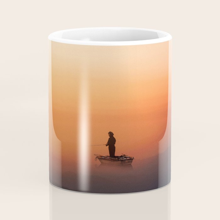 Fishing In The Clouds (Surreal Collage) Coffee Mug Gallery Image 4