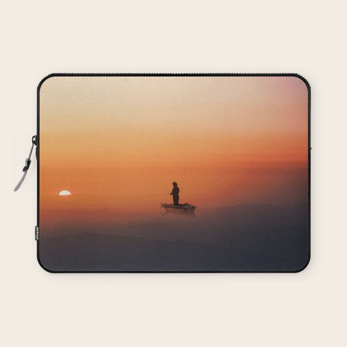 Fishing In The Clouds (Surreal Collage) Laptop Sleeve Gallery Image 1