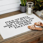 Pour Yourself a Drink, Put on Some Lipstick and Pull Yourself Together black-white home wall decor Outdoor Rug Gallery Image 2