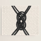 Minimalist Black Knot Abstract on Neutral Background Jigsaw Puzzle Gallery Image 1