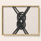 Minimalist Black Knot Abstract on Neutral Background Serving Tray Gallery Image 1