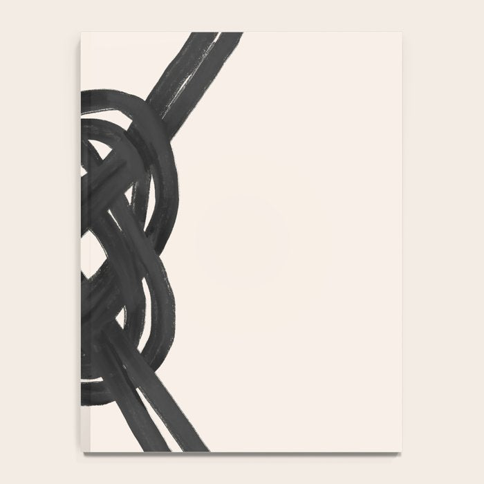 Minimalist Black Knot Abstract on Neutral Background Notebook Gallery Image 4
