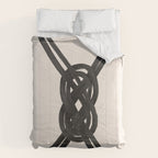 Minimalist Black Knot Abstract on Neutral Background Comforter Gallery Image 6