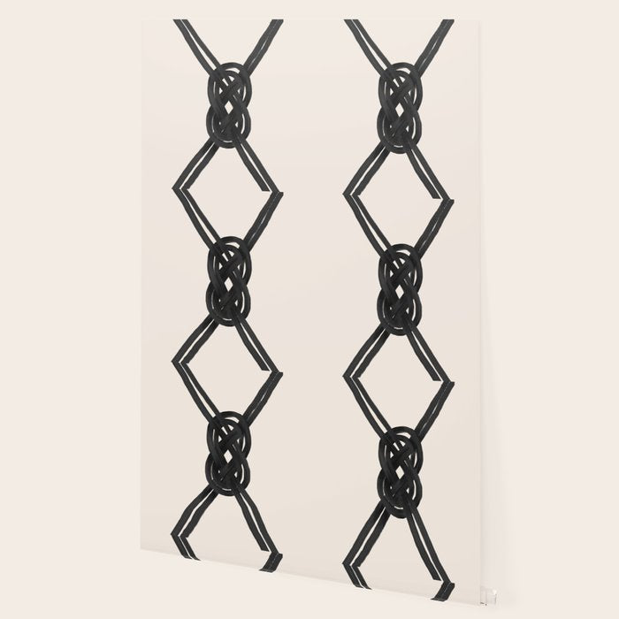 Minimalist Black Knot Abstract on Neutral Background Wallpaper Gallery Image 2
