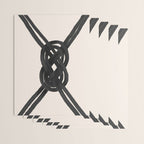 Minimalist Black Knot Abstract on Neutral Background Wrapping Paper Gallery Image 3