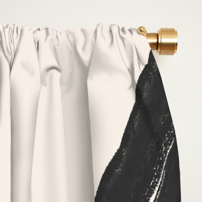 Minimalist Black Knot Abstract on Neutral Background Window Curtain Gallery Image 2