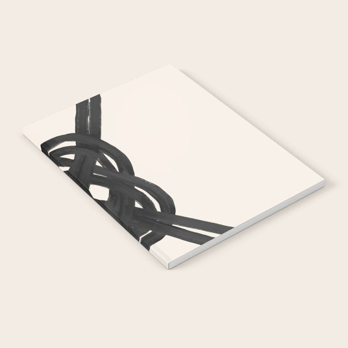 Minimalist Black Knot Abstract on Neutral Background Notebook Gallery Image 2
