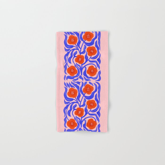 Bold Red Flowers And Blue Leaves Bath Towel Gallery Image 1