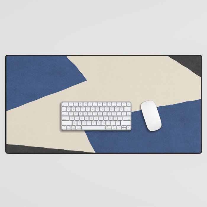 Graphic Edge Shapes - Bleu Navy Desk Mat Gallery Image 1